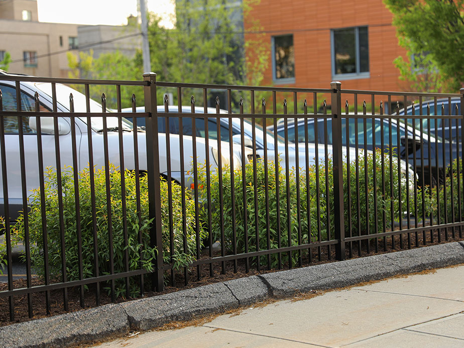 Commercial Wrought Iron fence installation for the West Virginia area.