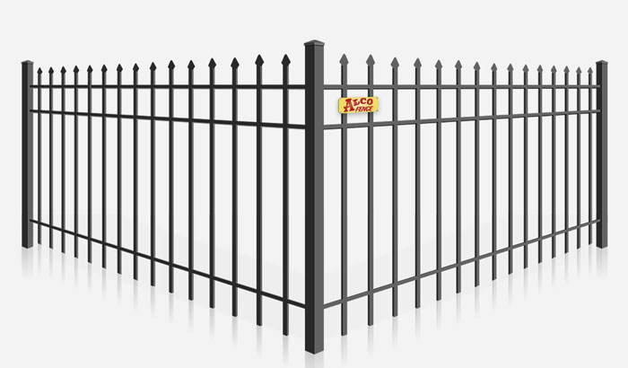 Spear top commercial metal fence contractor in West Virginia