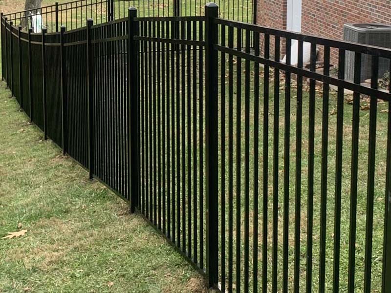 Fence with Aluminum 3 Rail Flush Bottom Fence for Residential Properties in Morgantown West Virginia in West Virginia