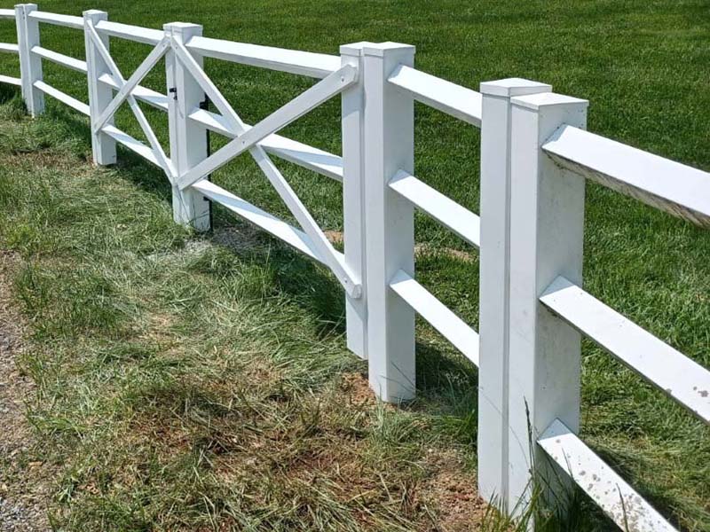 Fence with Post and Rail Crossbuck Vinyl Fence Installation Company in Morgantown WV in West Virginia